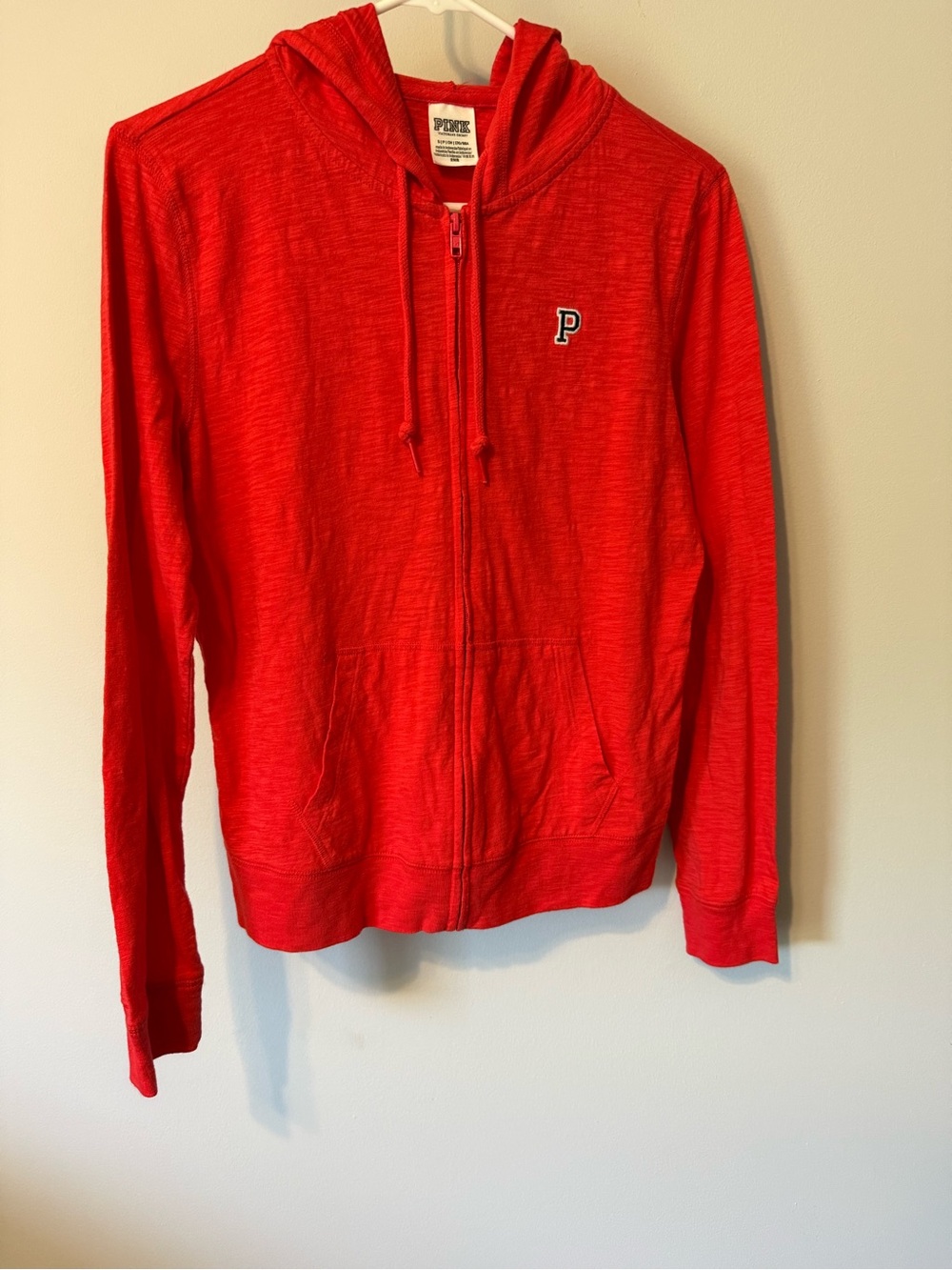PINK Victoria's Secret Bright Red Hooded Zip Jacket